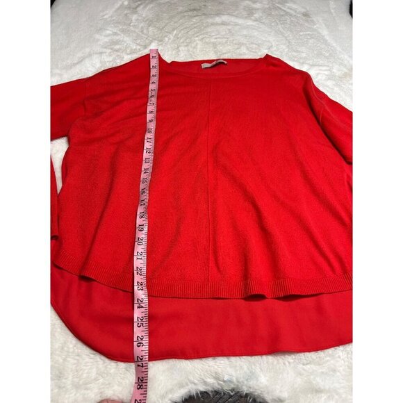 Loft Ann Taylor red long sleeve shirt women size large - Picture 5 of 6